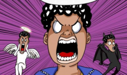 被妈妈画搞笑鬼脸